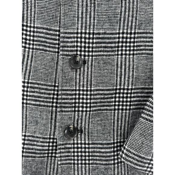 Nordstrom Open Edit Mens Glen Plaid Coat Black White Check Overcoat Large NWOT - Picture 3 of 11